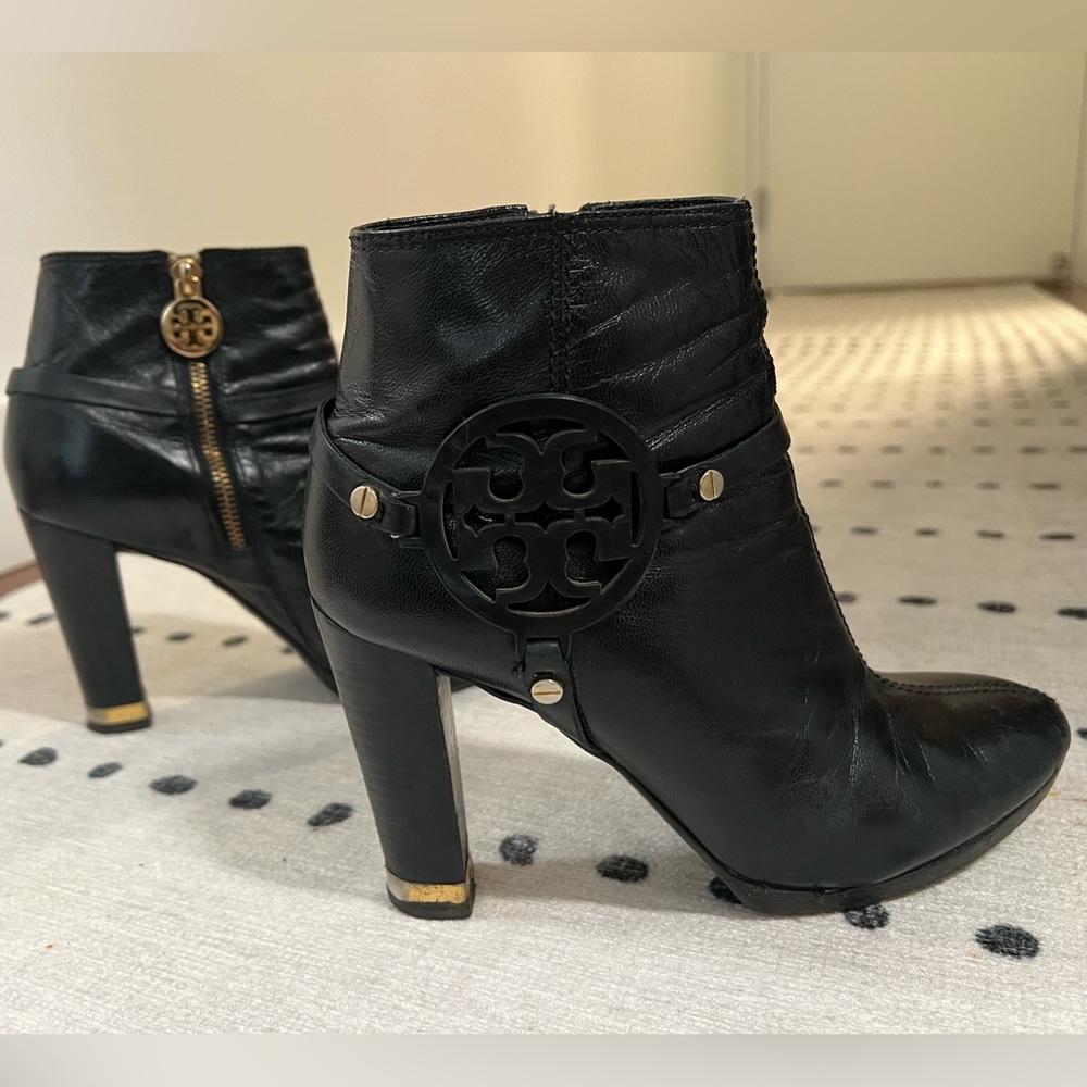 Tory Burch, leather heeled boots size 8